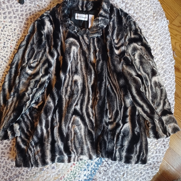 Alfred Dunner Jackets & Blazers - Faux Fur Animal Print Jacket